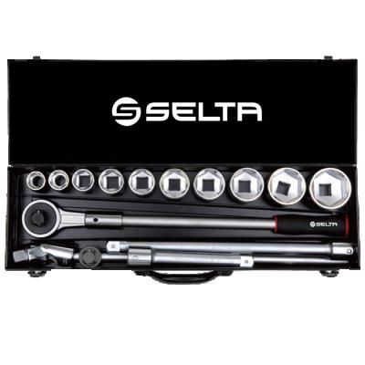 China Auto Repair SELTA 15 Pcs Hot Selling Black Portable Socket Set Herramienta for sale