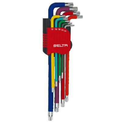 China Hot Selling 9 Pcs Double Torx Rack SELTA Long Torx Key Set (Multicolor) for sale