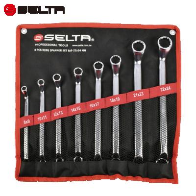 China Hot Selling Auto Repair SELTA Product 8 Pcs Dual Ring Spanner Offset Tool Kit for sale