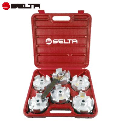 China Heavy Duty Auto Repair SELTA 7 Pcs Truck Oil Filter Cap Wrench Set For Auto Car Repair for sale