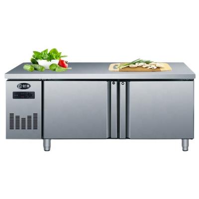 China COMPRESSOR L1800*W800mm Two Door And Shelves Under Counter Chiller Kitchen Stainless Steel Fridge for sale