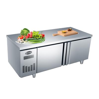 China COMPRESSOR L1800*W600mm Hotel Kitchen Stainless Steel Under Counter Fridge Salad Counter Working Table for sale