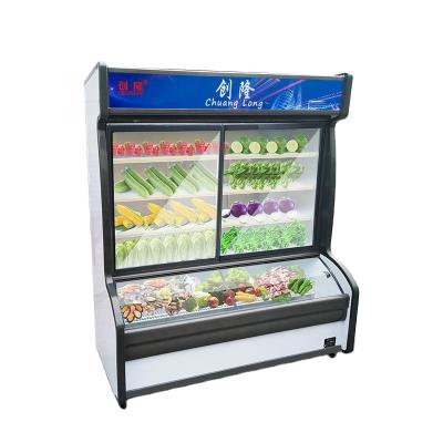 China Compressor 2.0m Deluxe Deep Order Vegetable Deep Dish Freezer Meat Vegetable Display Fridge for sale