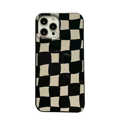 China Checkerboard Plaid Checked Phone Case For Iphone 11 pro Xs Max Xr X Plus Grid 7 8 6 6s Hard Back Cover Slim Coque PC0088 for sale