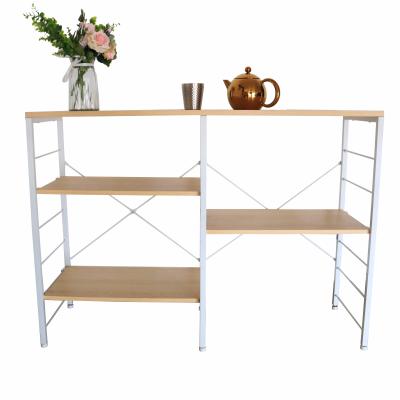 China Workable Wooden Frame 4 Tier Wooden Console Table Appearance Deck Organizer Rack With Metal Frame for sale