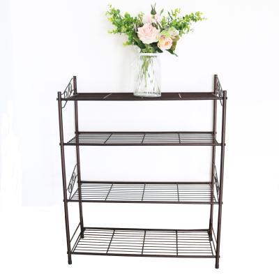 China Modern Home Storage Racks Metal Shelf Rack Organizer Shelf Flooring Metal Wire Display Rack for sale