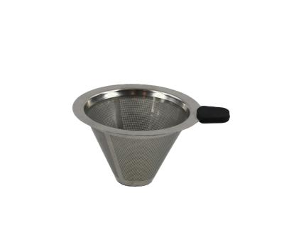 China Sustainable Double Wall Stainless Steel Wire Mesh Strainer Tea Infuser Cold Brew Coffee Filter for sale