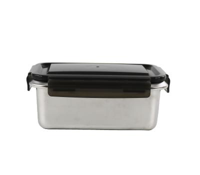 China Sustainable Eco Friendly Rectangle Lunch Box Stainless Steel Food Container With Lid for sale