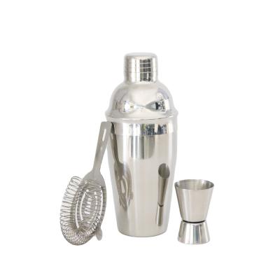 China Viable Bartender Kits Stainless Steel Bar Shaker Set Cocktail Shaker Set For Drinks Bar Mixing Tools for sale