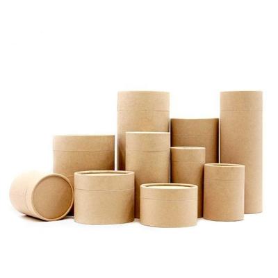 China Recyclable Custom Printed Blank Round Kraft Paper Tube Tea Paper Cylinder Kraft Paper Food Packaging Box for sale