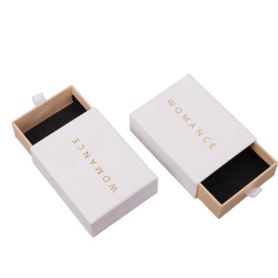 China Recyclable Custom Logo Fashion Logo Drawer Gift Box Paperboard Kraft Paper Box Slide Opened Fancy White Packaging for sale