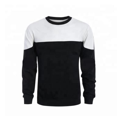 China Wholesale Custom Viable Mens Black White Fleece Long Sleeve Sweatshirt for sale