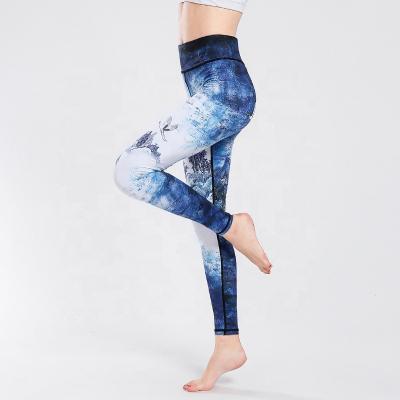 China Breathable Women Mesh Yoga Pants Sportswear Breathable Sublimation Printing Legging for sale