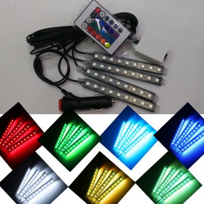 China Car RGB LED Strip Light Atmosphere Lamp 16 Colors Car Styling Lamps Decorative Car Interior Atmosphere Light With Remote RGB LED Strip Light for sale