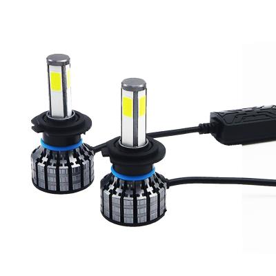 China hot sale 6030 aluminum H4 car led lights 4 sides LED headlight X7 6000K 8000LM led headlight bulb 9005 9006 9007 H4 H7 H11 for sale