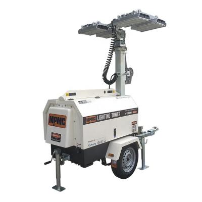 China AC 230V 7.5m Manual Vertical Mobile Mining Mast LED Light Tower With Diesel Generator for sale