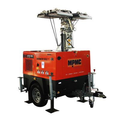 China Mining Power 9m High Mast 4x350w Hydraulic Mobile Led Light Tower For Mining for sale