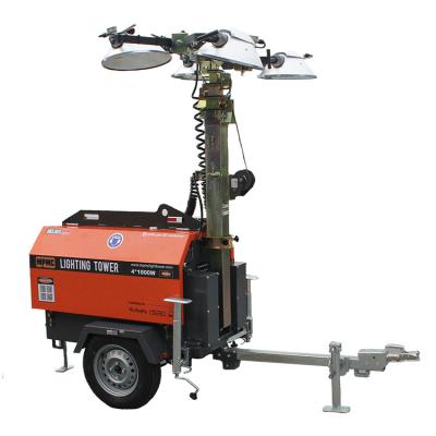 China Portable Mobile Mining Engineering Trailer With Generator Lighting Tower for sale