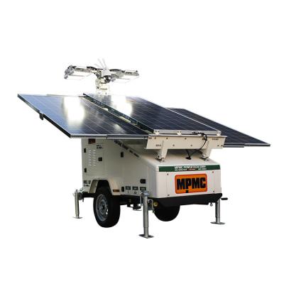 China 7.5m Offroad Mining Electric Mast 4x100w LED Solar Mobile Lighting Tower for sale