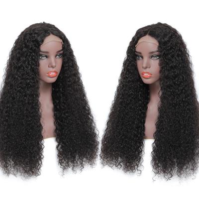 China 100% Body Wave Human Hair 4*4 Jerry Curly Transparent Lace Human Hair Top Wig For Black Woman for sale