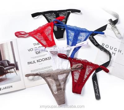 China G-String 100% Polyester Sexy Thongs For Women Transparent Lace Sexy Lingerie Panties Thong Underwear for sale