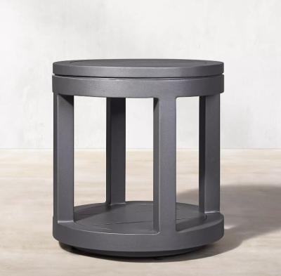 China Simple Design Contemporary Aluminum Metal Furniture Round Side Table for sale