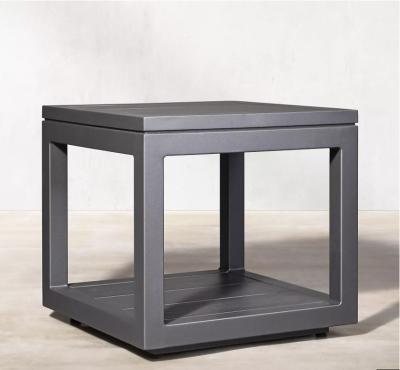 China Hot Sale Contemporary Modern Durable Aluminum Square Cafe Furniture Patio Side Table for sale