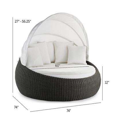 China Contemporary Luxury Outdoor Sunshade Furniture Hotel Popular Poolside Daybed for sale