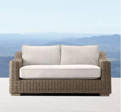 China Modern classic handwoven garden furniture poolside wicker woven sofa for sale