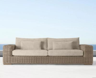 China Modern Popular Leisure Garden Rattan Furniture Woven Two Seat Sofa Modern Style for sale