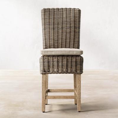 China Eco - Friendly Modern Wood Rattan Furniture Comfortable Armless Dining Stool for sale