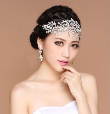 China Bohemian headpiece wedding crystal princess rhinestone hair accessories luxury bridal frontal tassel accessory for sale