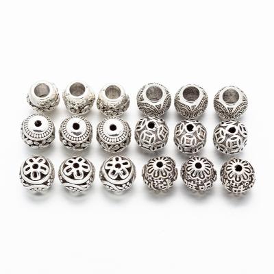 China Wholesale antique silver beads, hollow round metal spacer bracelet accessories spacer bead A00003 for sale