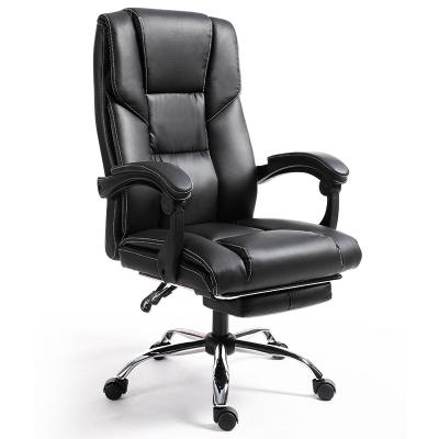 China (Height) High Boss Swivel Chair PU Office Adjustable Back Leather Chair With Footrest for sale