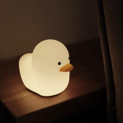 China Modern Cute Silicone DaiDai Duck Night Light For Baby Kids Sleep Bedside Lamp Smart Light Soft Silicone Animal Led Night Lamps For Kids for sale