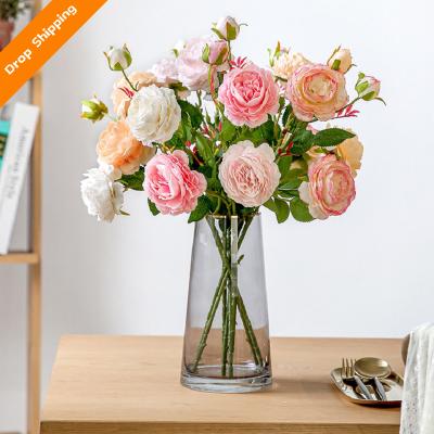 China Waterproof environmental protection bouquet clothing store decoration photography indoor office plastic props + family artificial Nordic living room for sale