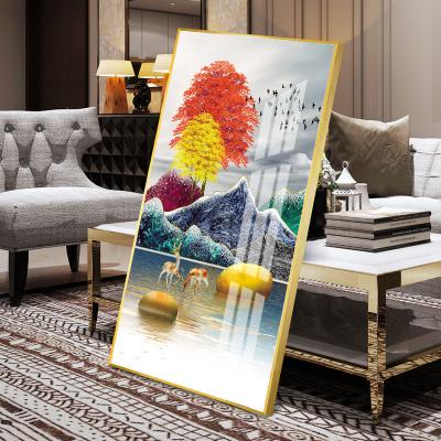 China New Classical/Postmodern Custom Modern Wall Landscape Painting Rectangular Art Resin Printing Crystal Porcelain Painting for sale