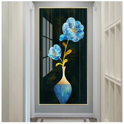 China New High Quality Crystal Porcelain Painting Elegant Decorative Classical/Postmodern Flower Plant Wall Painting for sale