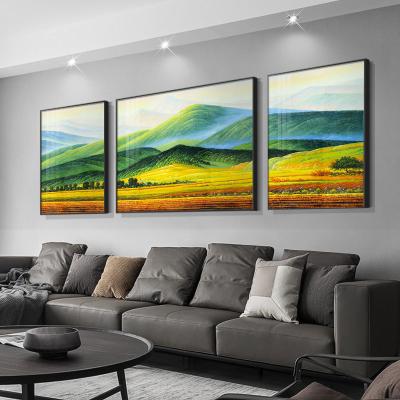 China New classic/postmodern triple modern living room hanging factory direct sale porcelain atmospheric crystal painting for sale