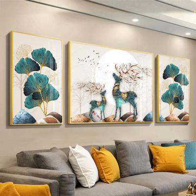 China New classic/postmodern modern minimalist triple painting living room dining room hanging atmospheric mural for sale