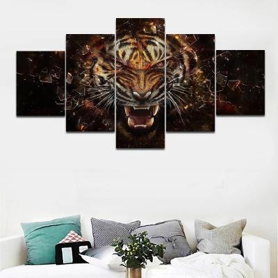 China International Organization for Standardization Canvas Print HD Animal Picture Art 5 Piece Poster Modular Decor Living Room Animal Painting Picture for sale