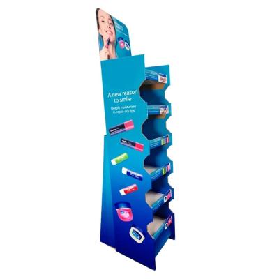 China Durable Varnishing Carton Display Stands Stamp Cardboard Floor Display Stands for sale