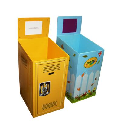 China Retail Cardboard Dump Bin Display Eye Catching Foldable Structure for sale