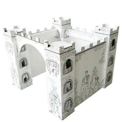 China Eco Friendly Foldable Cardboard Castle Playhouse For Kids for sale