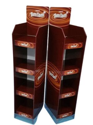 China Lightweight Retail Shop Cardboard Floor Standing Display Units For Chocolate for sale