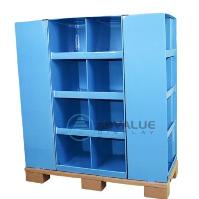 China Retail Customized Corrugated Pallet Display Cardboard CMYK / Pantone Printing for sale