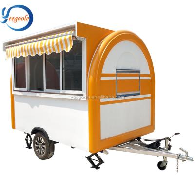 China Vegetable Processing Plant Yeegoole CE China Food Cart / Mobile Food Carts Vendors / Stainless Steel Trailer for sale