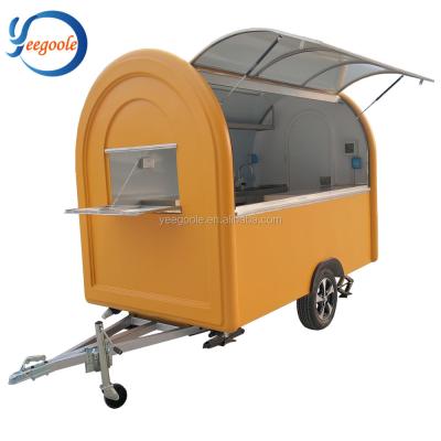 China mobile vegetable processing factory gas churros food trailer BBQ trailer cart/mobile canteen/snack vending cart CE for sale