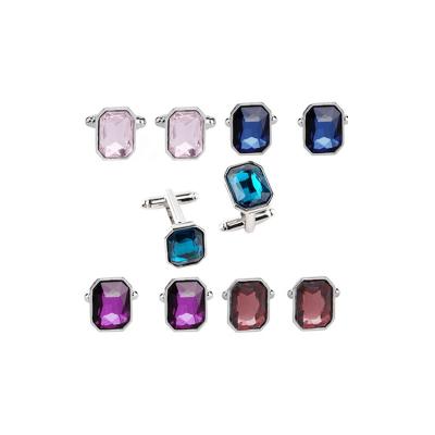 China Wholesale ALLOY Fashion Stained Glass Diamond Cuff Links Atmosphere Men's Suit Shirt Accessories For Women for sale