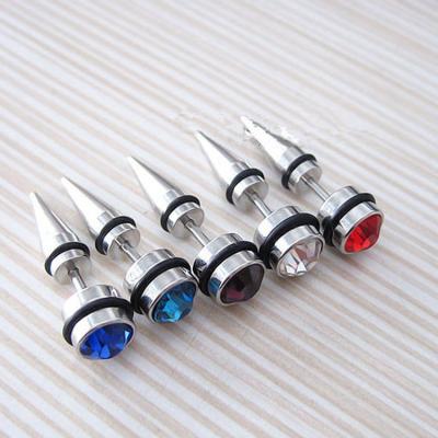 China New Hip Hop HuPo.HuTu Fashion Jewelry 316L Stainless Steel Style Hip Hop Stud Earrings For Couples for sale